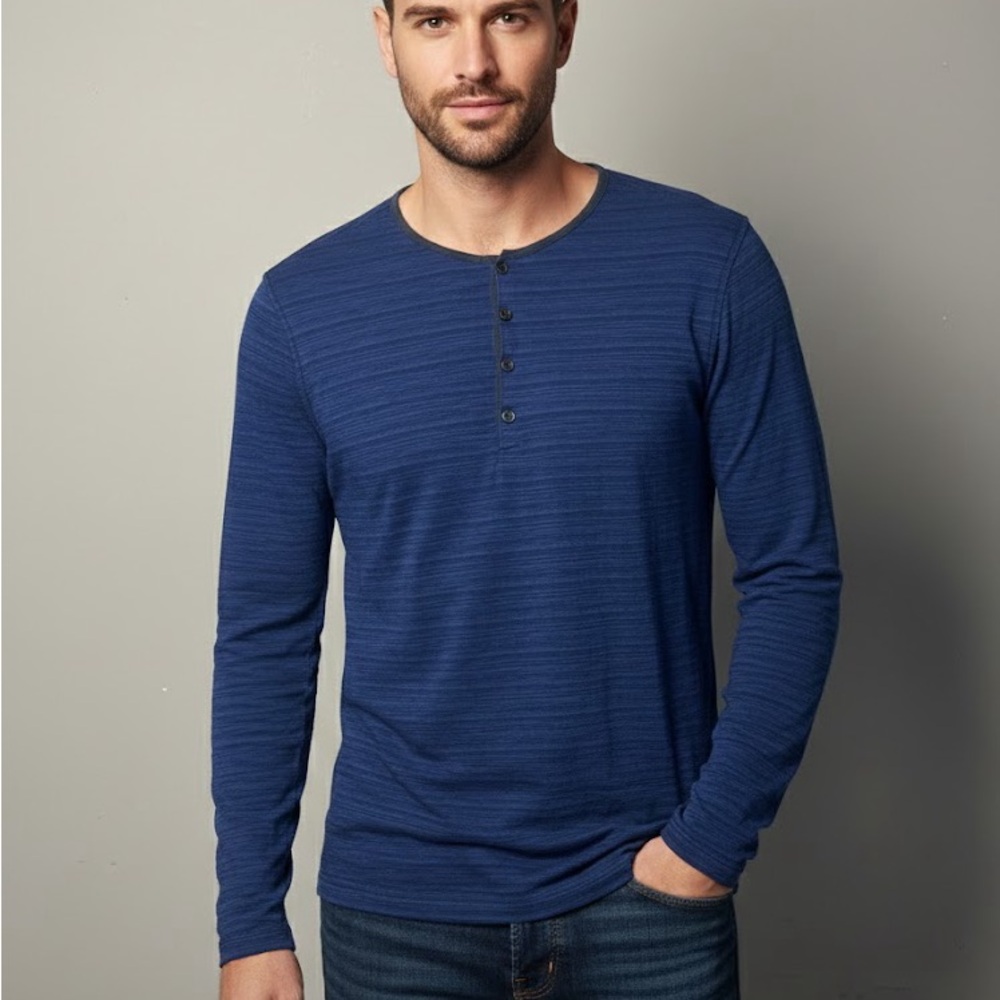 John Varvatos Deep Blue Long Sleeve Shirt